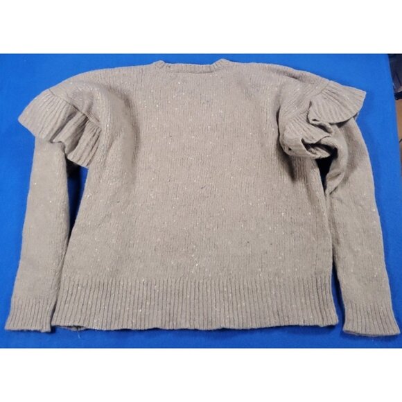 Lauren Ralph Lauren Women's Wool Blend Ruffled Pullover Beige Sweater Size XL - Picture 9 of 15